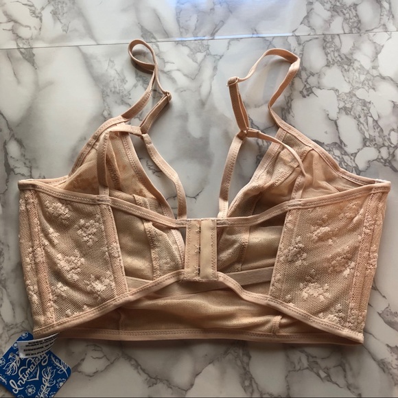 {Free People} lace/mesh nude bralette - Picture 6 of 7
